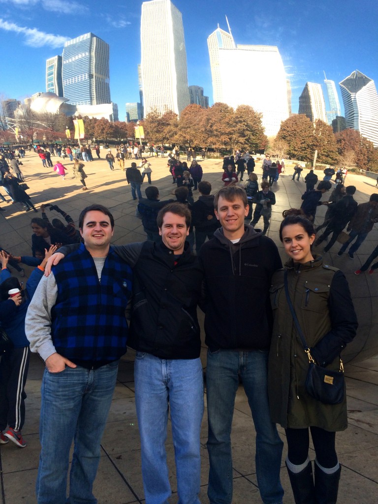 family at the bean